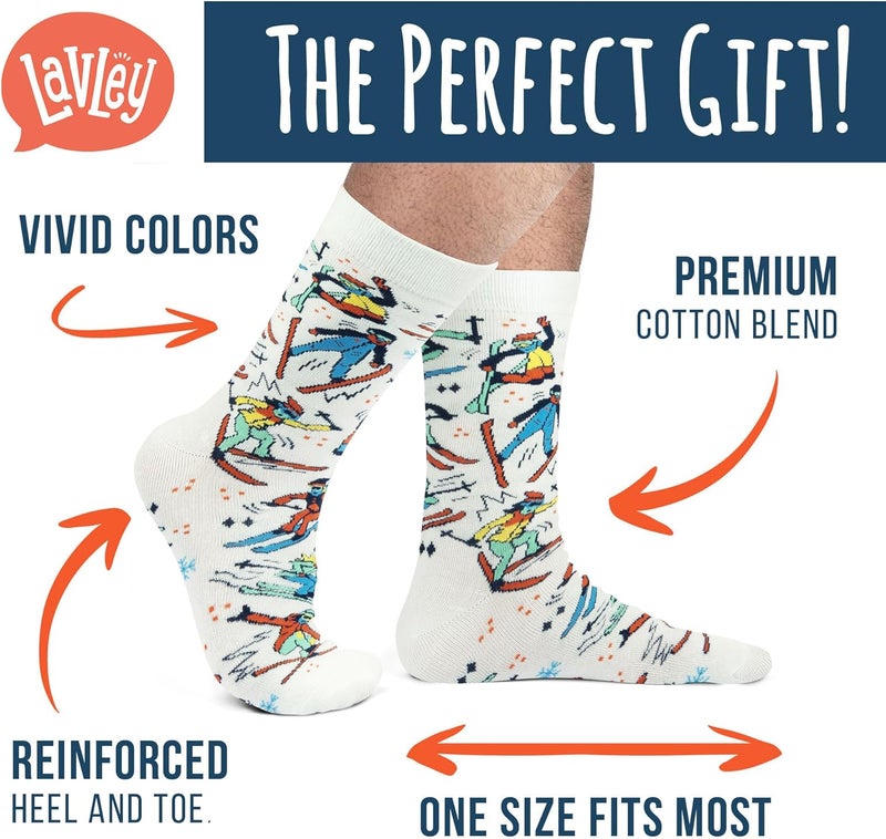 Lavley Ski Socks - Funny socks for skiers and snowboarders - Unisex novelty gift - Great for birthdays or holidays - Image 2